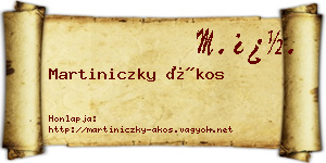 Martiniczky Ákos névjegykártya