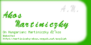 akos martiniczky business card